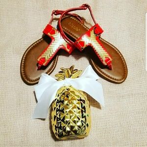 Nicole Womens Sandals Thong Size 5.5 Red New